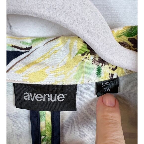 AVENUE cotton spandex stretch jacket cardigan collared unlined size 26 - Picture 4 of 8